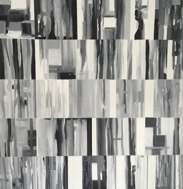 Signature de la Conscience, peinture de Nadine Hardy, acrylique sur toile, 80 × 80 cm