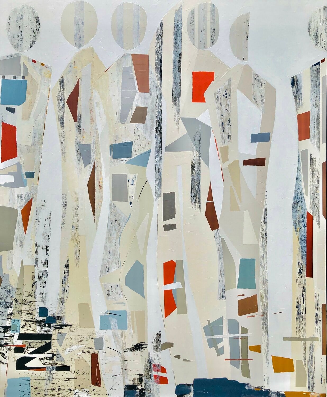 Silhouettes 20.V, peinture de Nadine Hardy, acrylique sur bois, 122 × 100 cm, 2020
