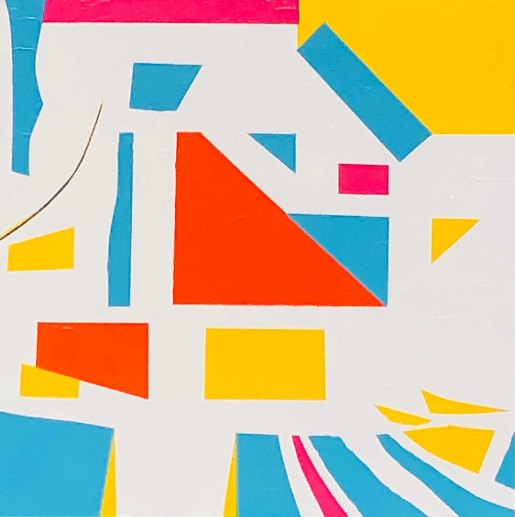 Souvenir de Floride, peinture de Nadine Hardy, acrylique sur bois, 30 × 30 cm, 2022