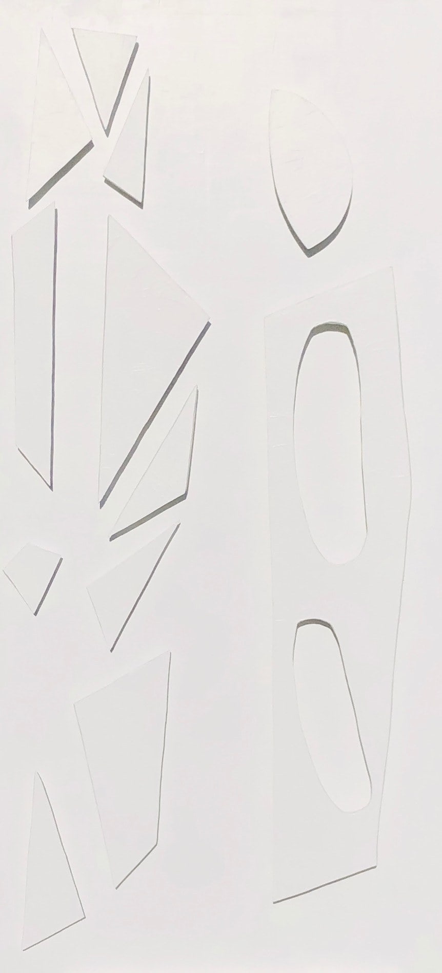 Tableau Sculptural 20.19/1, tableau sculptural de Nadine Hardy, acrylique sur bois, 150 × 80 cm, 2019