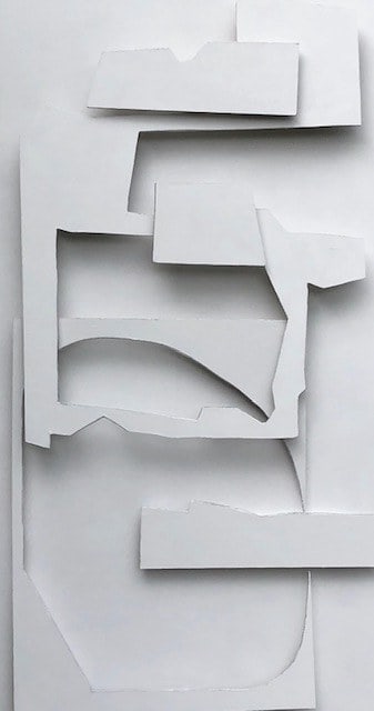 Tableau Sculptural 20.19/2, tableau sculptural de Nadine Hardy, acrylique sur bois, 150 × 80 cm, 2019