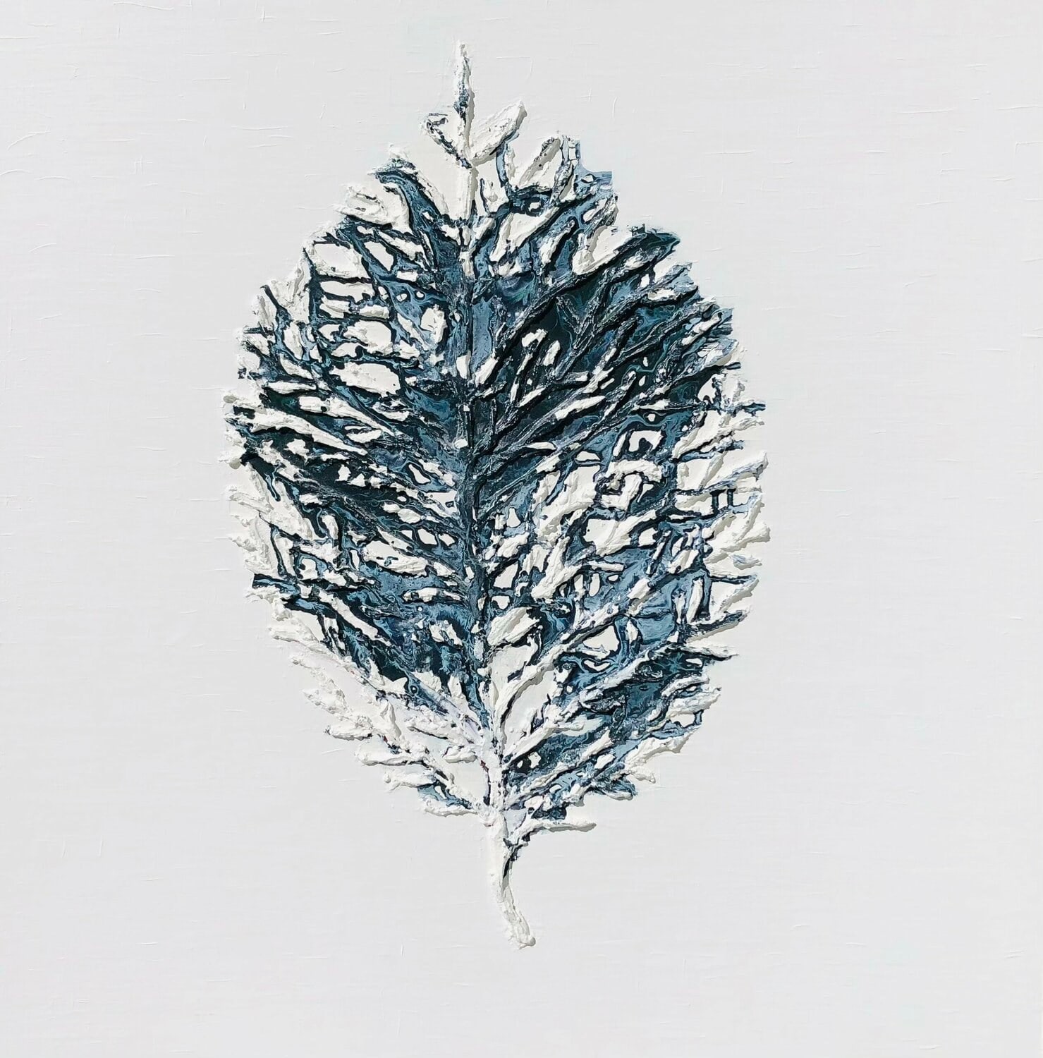 Tableau Sculpture I, tableau sculptural de Nadine Hardy, acrylique sur bois, 80 × 80 cm, 2020